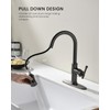 Pull Down Single Handle Kitchen Faucet High Arc, One Hole
