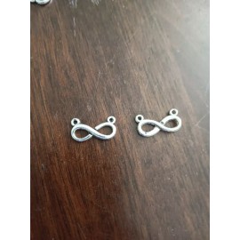 Unbranded 24 Infinity Charms Silver Color 2 Way Double Connector