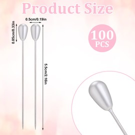 100 Pack Pearl Pins Corsage Pins with Box 2.17" Prom Bouquet Pin White Straight Head Pin for Flower DIY Decoration Jewelry Making Wedding Sewing Project