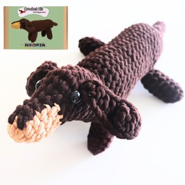 Nyoria Crochet Kit for Beginners Adults Kids - Dachshund Crochet Animal Kit 40%+ Yarn - Dog Crocheting Knitting Craft Kit with Step-by-Step Video Tutorials for Starter