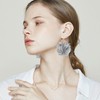 NONQL Bohemian Aesthetic Fabric Flower Lightweight Hoop Earrings Handmade Summer