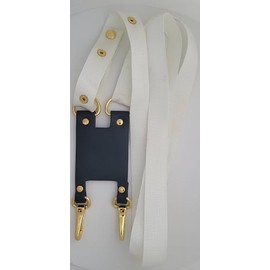 Knight Templar Masonic White Sling Sword Scabbard Holder Adjustable 5'- 6" to 5' - 10" Gold Plated Hardware