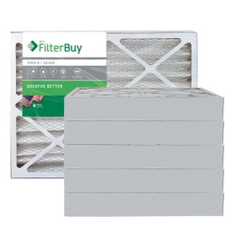 Filterbuy 20x25x4 Air Filter MERV 8, Pleated HVAC AC Furnace Filters (6-Pack, Silver)