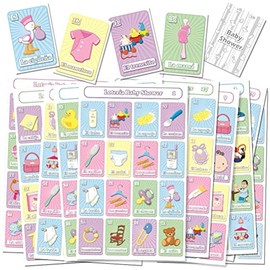 Juego de Loteria Baby Shower Impreso en Español, para 40 Jugadoras - 40 Tablas y Barajas