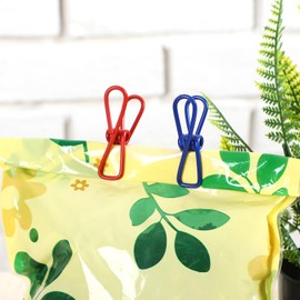 Newtay 17 Pcs Snack Storage Bin Sets, Burlap Storage Basket for Pantry with 16 Pcs 2 Inch Chip Clips, Kitchen Organization, Snack Organizer for Home, Chips, Popcorn, Candy, Pretzels