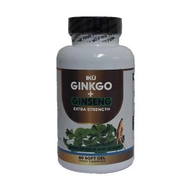 IKU Ginkgo Biloba + Ginseng- Extra Strength -Energy and Memory- 120 Soft gels