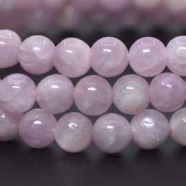 Natural Kunzite Gemstone 6mm Round Beads Stretch Bracelet 6.5 Inch