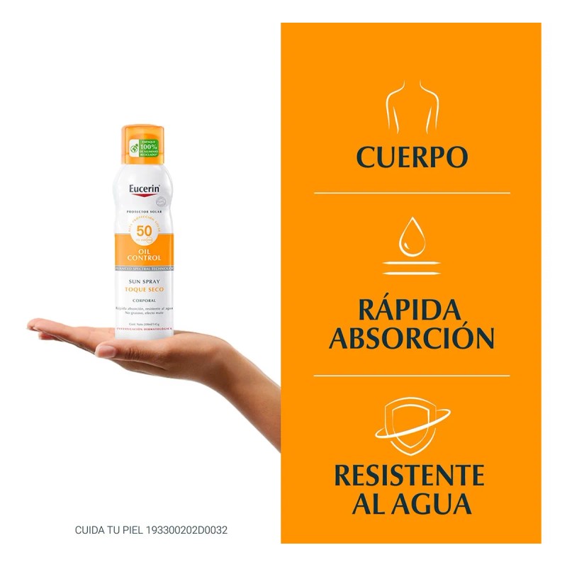Eucerin Protector Solar Transparente Toque Seco Fps 50 200ml