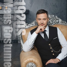 PARTTELY 1920s Mens Costume,Roaring 20s Costumes for Men,1920S Mens Outfit Accessories with Vest Hat Pocket Watch Tie Armband Black