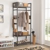 LITTLE TREE Clothes Rack with Shelves, Industrial Hall Tree Garment