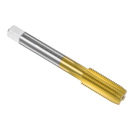 QUARKZMAN Metric Machine Thread M12 x 1.25 H2 Titanium Coated (Ti-Coated) High Speed Steel 4 Straight Flutes Screw Tap DIY Tool