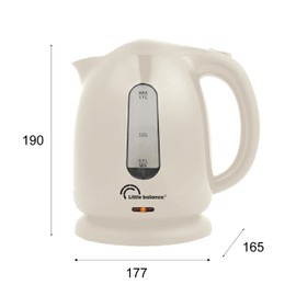 LITTLE BALANCE 8826 Happy Wasserkocher, 1,7 L, Basis 360°, automatische Abschaltung, abnehmbarer Kalkfilter, 2200 W, elfenbein