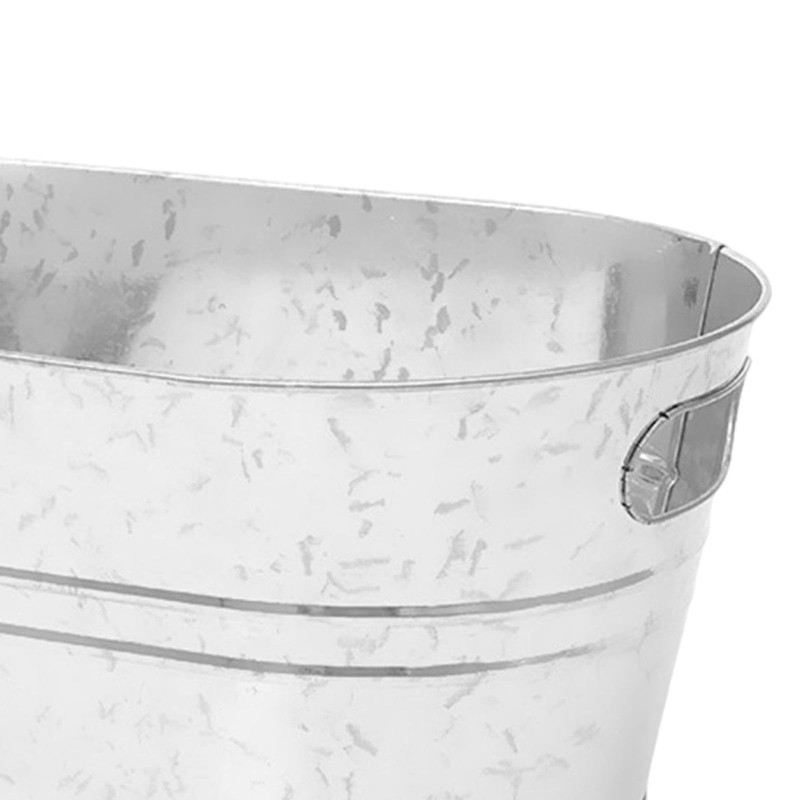 Perfeclan Galvanised Bucket, Classic Oval Ice Bucket, Large Galvanized Oval