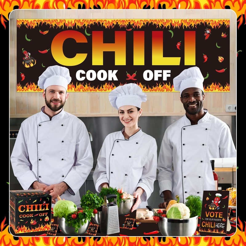 74 Pcs Chili Cook Off Decorations Black Hot Chili Decor