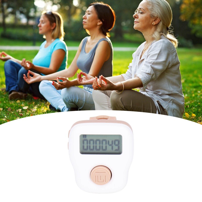 Ring Counter White Manual Luminous Ring Type USB Rechargeable Sweat