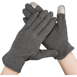 Segbeauty 6 Pairs Cotton Gloves Touchscreen, Hand Moisturizing Gloves Overnight for Women, Finger Touch Screen Moisturizer Gloves for Dry Hand, Non-Slip Cotton Work Gloves Lotion Gloves Gray