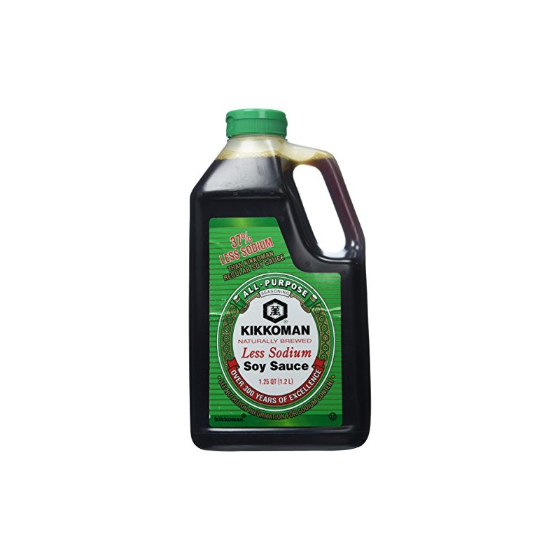 Kikkoman Traditionally Brewed Less Sodium All-Purpose Seasoning Soy Sauce 1.25