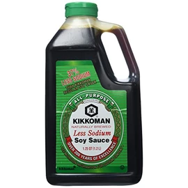 Kikkoman Traditionally Brewed Less Sodium All-Purpose Seasoning Soy Sauce 1.25 Qt (40 Oz)