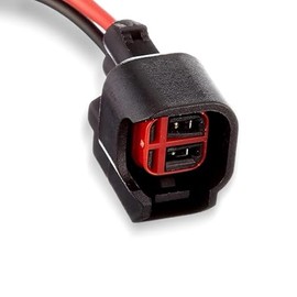 Polcatay 1 PC EV6 EV14 Car Injector Connector, Waterproof Extension Pigtail Harness Adapter, Low Frequency 2 Pin Plug and Play Fuel Injector Wiring Harness, for Most Cars Modification Parts (Black)