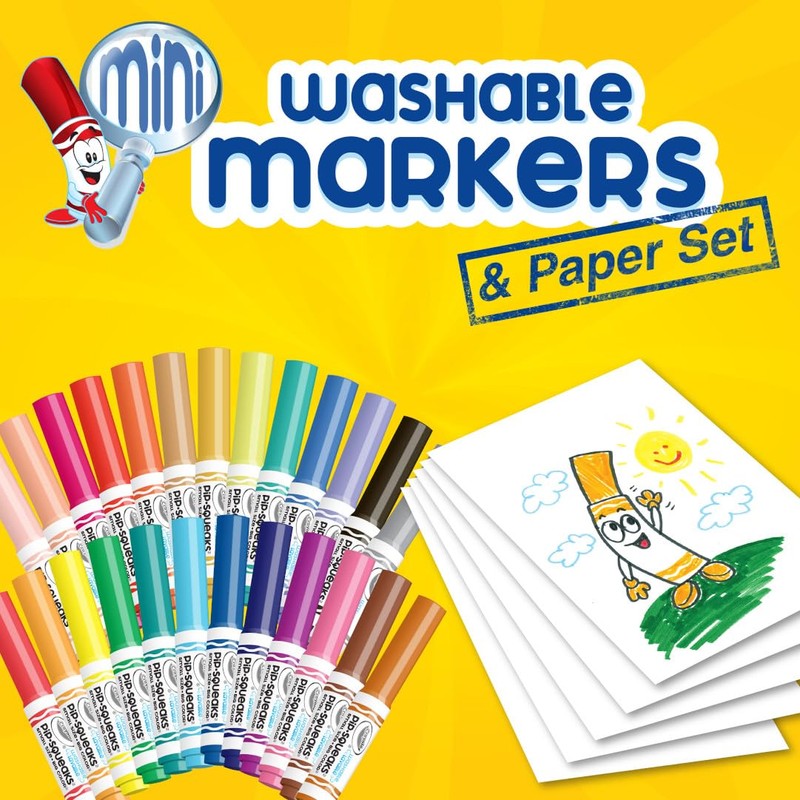 Crayola Pip-Squeaks Washable Marker Set (65ct), Coloring Set, Art Supplies