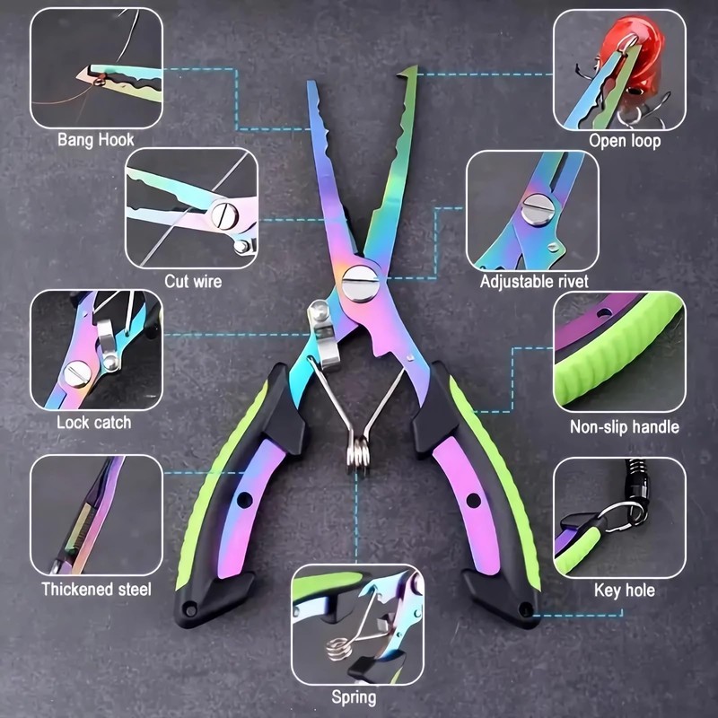 Yangmumeizi Fishing Pliers, Gripper - Stainless Steel Hooks, Cutters 、