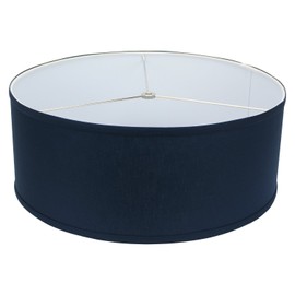 FenchelShades.com 18" Top Diameter x 18" Bottom Diameter 7" Height Cylinder Drum Lampshade USA Made (Navy Blue)