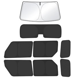 Window Sunshade for 2021 2022 2023 2024 2025 Ford Bronco 4 Door Accessories，Windshield Sun Shade Side Cover Kit Block UV Rays Heat Window Sun Visor Blocker Privacy Protection Keep Vehicle Cool 8PCS