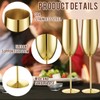 Yinder Champagne Flutes Bulk 8.5 oz Wine Glasses Stainless Steel