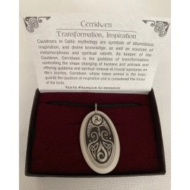 Touchstone Pottery Porcelain Celtic Cerridwen Oval Pendant