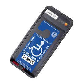 GAOLAOSY Handicap Placard Holder for Car, Universal Disabled Parking Permit Sign Holders, Handicap Placard Protector with Pen Holder & Note Paper Slot for Car Interior Sun Visor Storage (Gray)