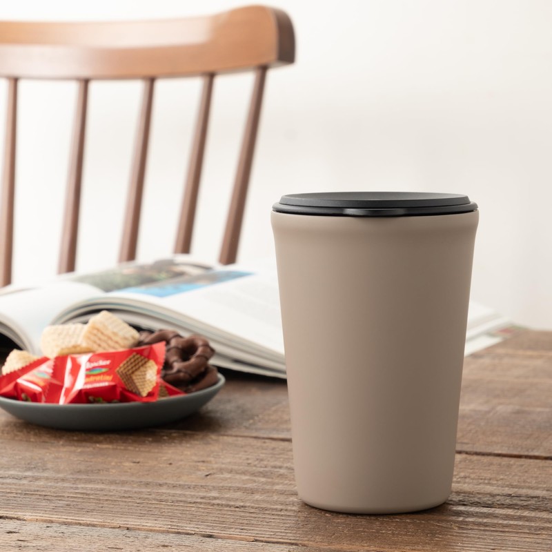 Maebata Couleur Crew Lidded Tumbler, Brown, 320ml, 69245