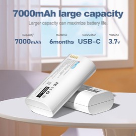 IBATTS 2 Pack Removable Battery for Wyze Cam Pro/Wyze Wireless Duo Cam Video Doorbell Camera,7000mAh Rechargeable Battery Pack for Wyze Wireless Camera