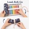 12-Slot Canvas Roll Up Pencil Case with Assorted Designs -