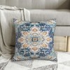 Throw Pillow Cover, Boho Style Ethnic Design Pattern Linen Carpet,