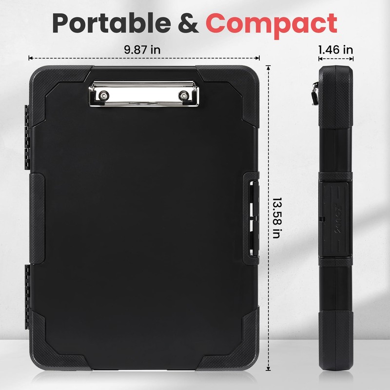 Sooez Toughest Clipboard with Storage, Internal Pen Pouch Included, Letter/