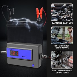 12V,24V,36V,48V Battery Desulfator, Automatic Pulse Battery Reconditioner Extend Battery Life for Lead-Acid Batteries (12V-48v Blue 400AH Large Clips)