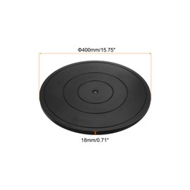 MECCANIXITY 15.8 Inch Rotating Swivel Stand with Steel Ball Bearings PP Lazy Susan Base Turntable for Round Dining-Table Showcase Display Stand Service Black