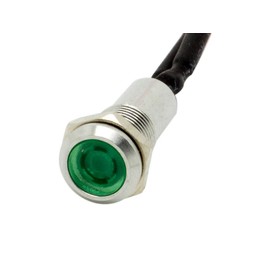 Alpinetech 6mm 1/4" Green 12V LED Metal Indicator Pilot Custom Dash Light Lamp PL6-G