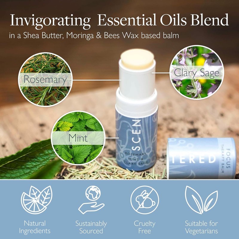 Scentered Aromatherapy Balm Stick for Focus & Concentration - Roll