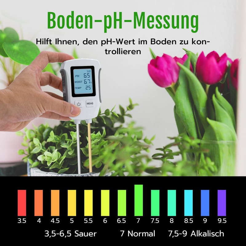 Tolesum 3-in-1 Soil Meter, PH Value Soil Meter, Digital Soil