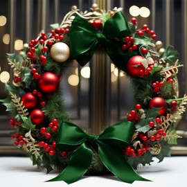 Christmas Ribbon for Gift Wrapping,Dark Green Ribbon 1 1/2 Inch 25 Yard,Ribbon Double Faced Satin Ribbon for Flower Bouquet Hair Bow,Fabric Ribbons for Crafts,Valentine Wedding Decoration