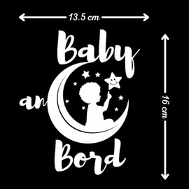 Baby on Board Sticker Car, Baby on Board Sticker, Baby Car Sticker 16 x 13.5 cm, Weatherproof and UV-Resistant Sticker Car, Sticker Baby and Car Baby for Safe Drives with Your Child