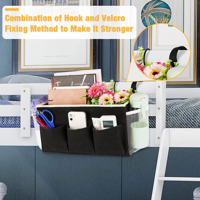 Lilithye Bedside Caddy Bedside Organizer Bedside Storage Caddy with Fixed