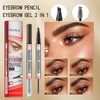 Microblading Eyebrow Pencil, 2-in-1 Dual-Ended Eyebrow Pen with 4 Fork