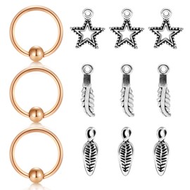 AVYRING Helix Earrings Dangle Pendant 14G Stainless Steel Belly Navel Rings Daith Tragus Piercing Nose Lip Eyebrow Rings