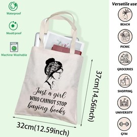 Book Lovers Gifts Book Girl Tote Bag Bookish Gift Book Club Gift Romance Reader Gift Bookworm Shopping Tote (B books CA)