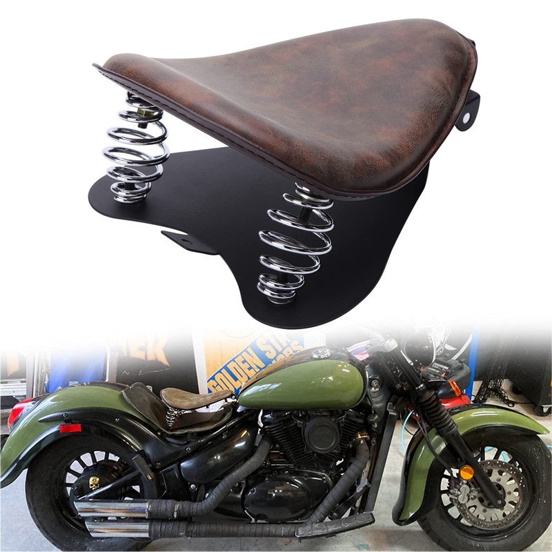 Brown Motorcycle Solo Seat Spring With Base For Harley Heritage
