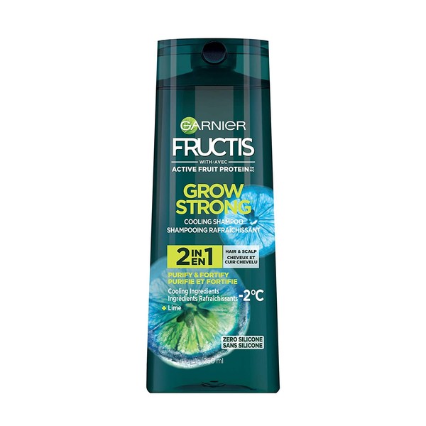 Garnier Fructis Grow Strong Cooling Shampoo, 2 in 1 Hair & Scalp, 250ml