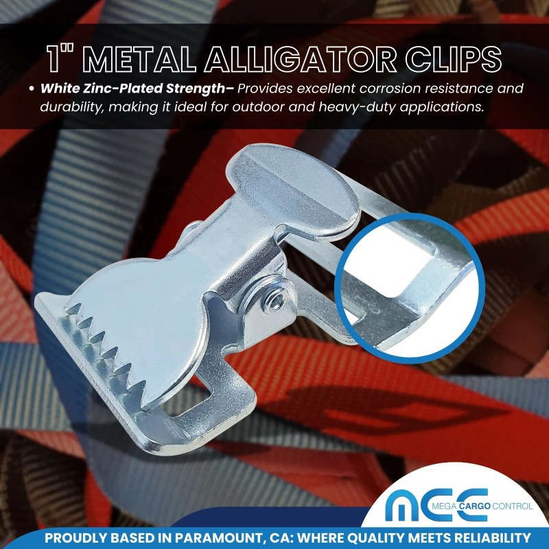 Tie 4 Safe 4 PCS 1" Zinc Plated Alligator Clip