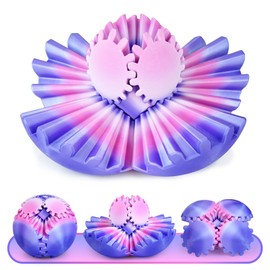 Multicoloured Gear Ball Fidget Toys 3D Printed Gear Sphere Stress Relief Cool Office Desk Toys GearSphere for Anxiety Relaxing Gift for Adults Kids Christmas Easter Birthday(Lavender Bloom,3.3")